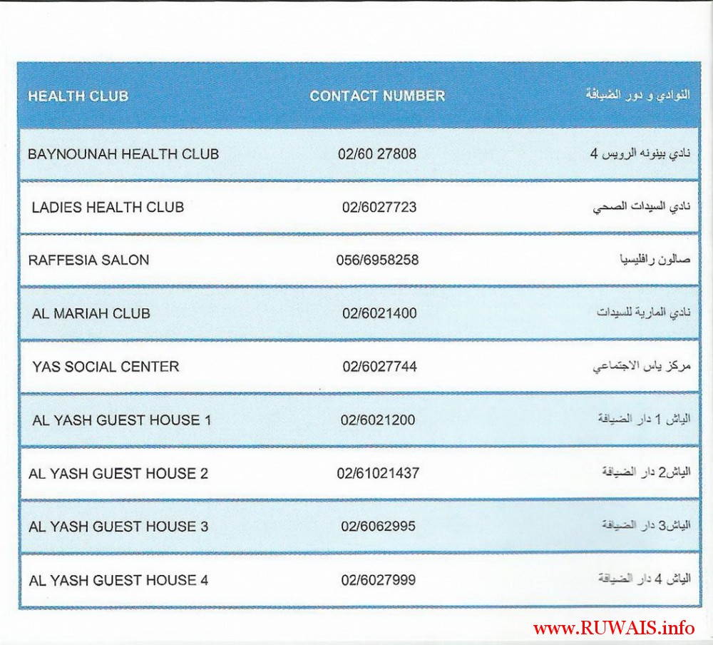 ruwais-housing-health-club-contact-numbers